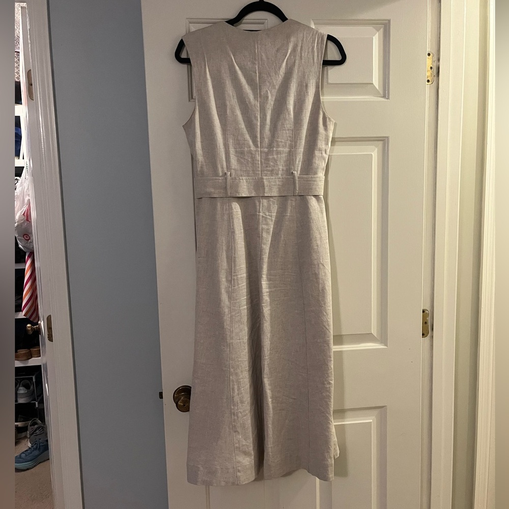 Banana Republic LINEN-BLEND BUTTON MIDI DRESS with Belt - Picture 5 of 6